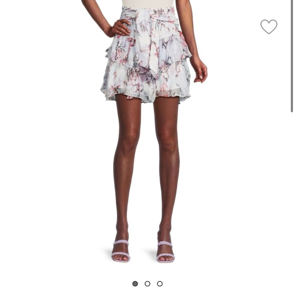 Iro Joric Tue- Front Printed Ruffle Mini Skirt l